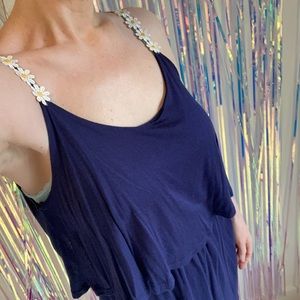 Miss Daisy • Daisy Appliqué Flowy Rayon Dress